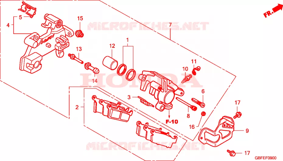 ETRIER DE FREIN ARRIERE Honda MOTO 85 CR 2007  CR85R7