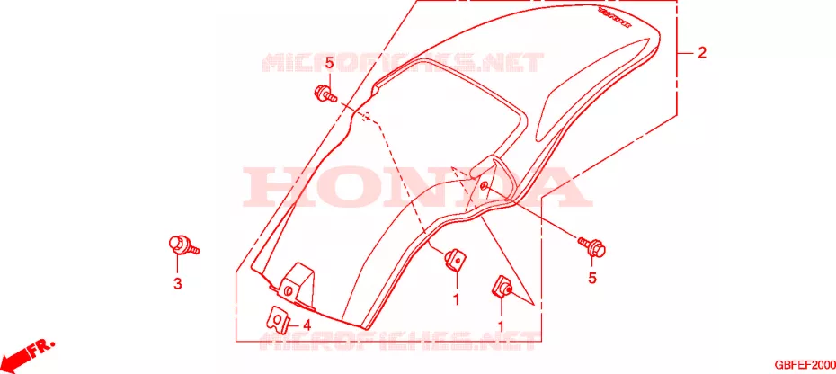 GARDE-BOUE ARRIERE Honda MOTO 85 CR 2006  CR85RB7