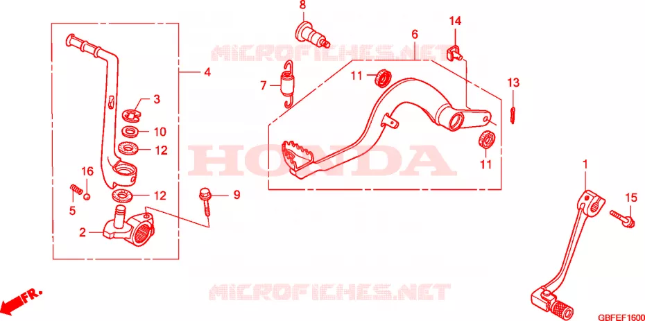 PEDALE Honda MOTO 85 CR 2007  CR85R7