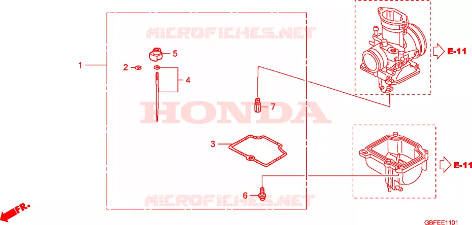PIECES DE CARBURATEUR Honda MOTO 85 CR 2007  CR85R7
