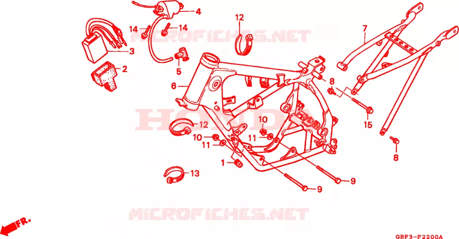 CADRE Honda MOTO 80 CR 1997  CR80RBV