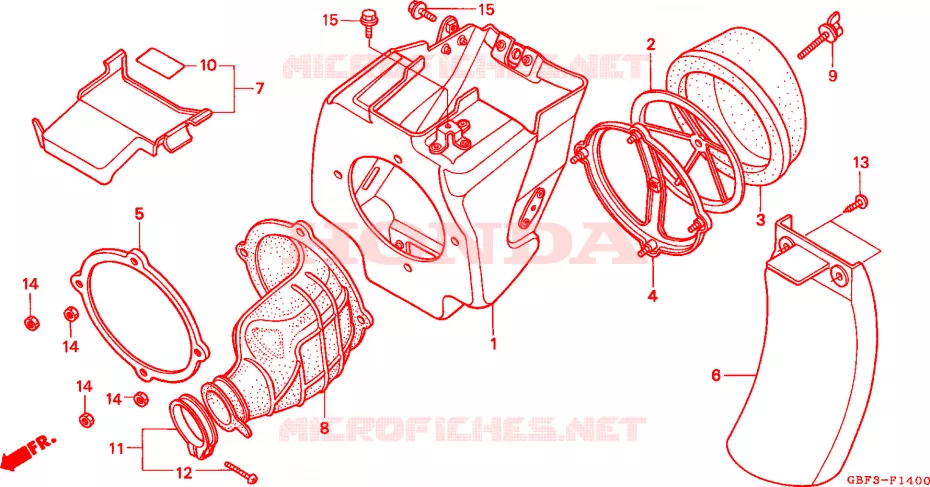 FILTRE A AIR Honda MOTO 80 CR 1998  CR80RBW