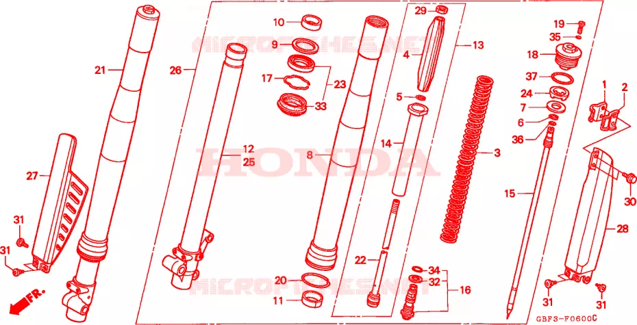 FOURCHE Honda MOTO 80 CR 1996  CR80RBT