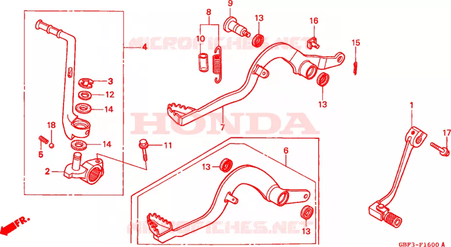 PEDALE - KICK Honda MOTO 80 CR 1998  CR80RW