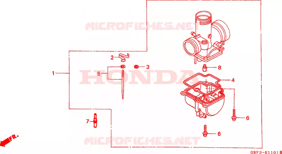 PIECES DE CARBURATEUR EN OPTION Honda MOTO 80 CR 1998  CR80RW