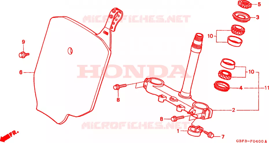 TE DE FOURCHE Honda MOTO 80 CR 1998  CR80RBW
