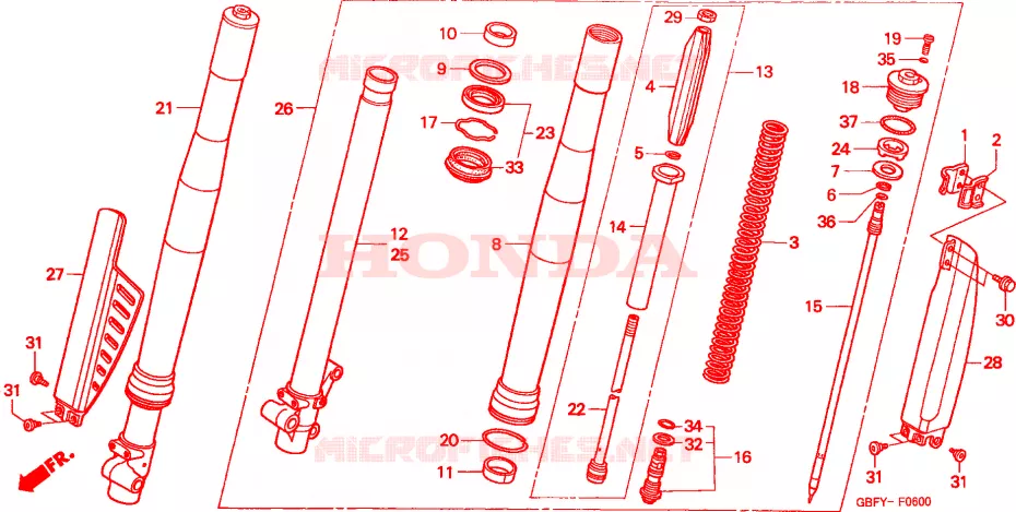 FOURCHE Honda MOTO 80 CR 2001  CR80RB1