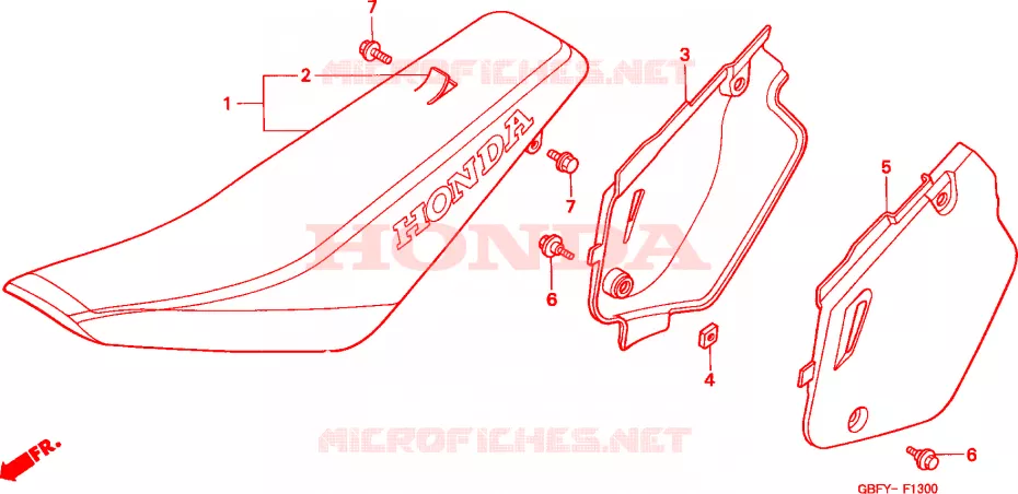 SELLE - CARENAGE Honda MOTO 80 CR 2001  CR80R1