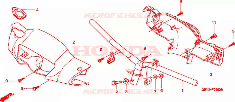 GUIDON - CARENAGE Honda SCOOTER 50 SCOOPY 1999  SH50X