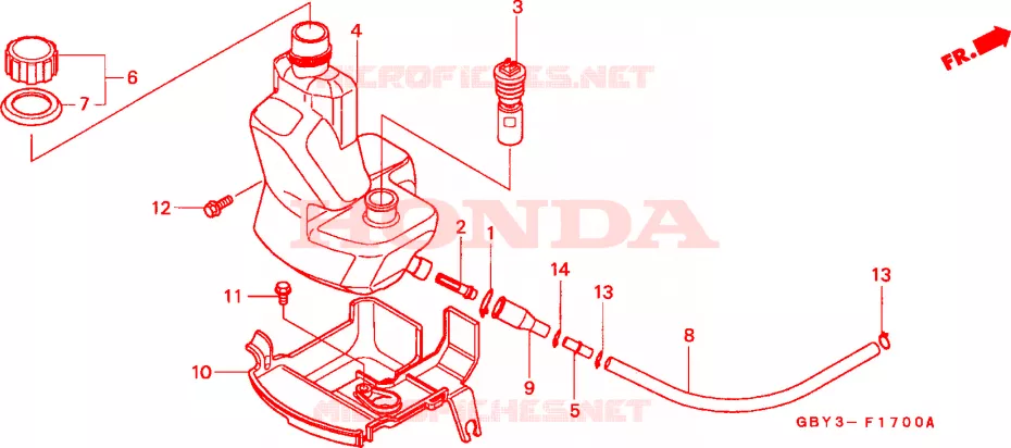 RESERVOIR D'HUILE Honda SCOOTER 50 SCOOPY 2000  SH50Y