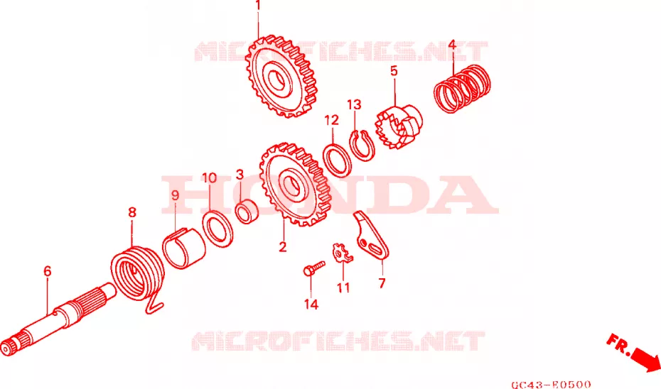 AXE DE KICK Honda MOTO 80 CR 1985  CR80RF