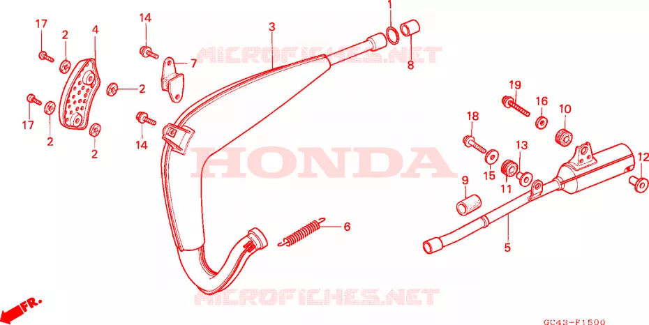 ECHAPPEMENT (RF/R2F/R2G) Honda MOTO 80 CR 1986  CR80R2G
