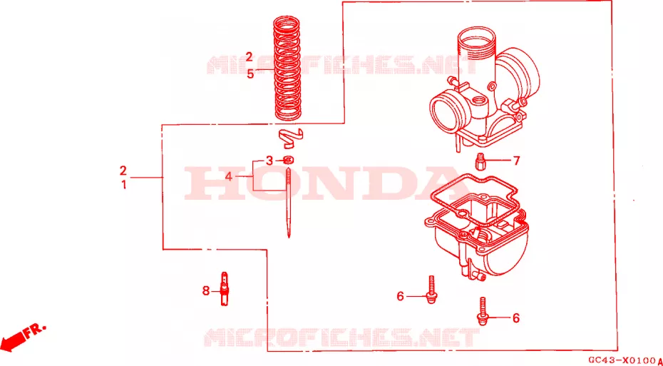 PIECES DE CARBURATEUR EN OPTION Honda MOTO 80 CR 1985  CR80R2F