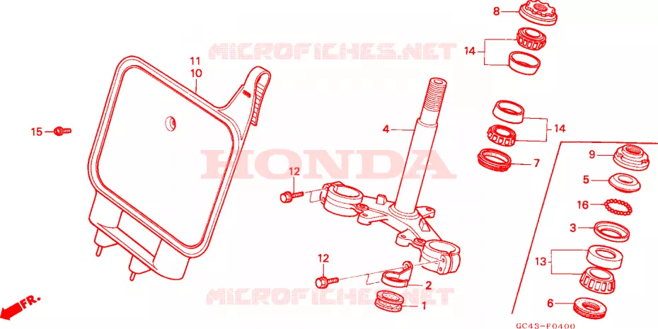 TE DE FOURCHE (RF/RG/RH/RJ/RK) Honda MOTO 80 CR 1987  CR80RH