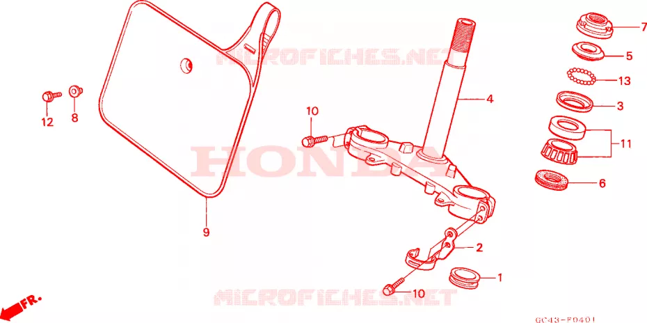 TIGE DE DIRECTION(R2F/R2G) Honda MOTO 80 CR 1985  CR80R2F