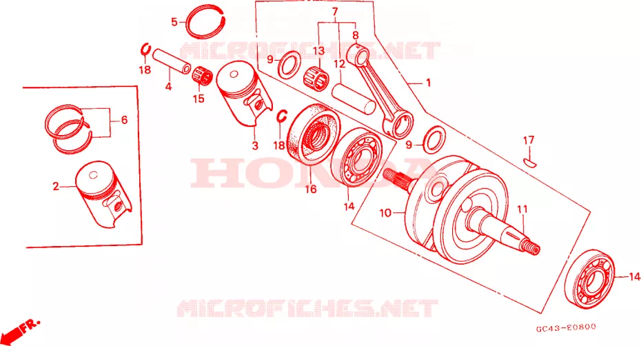 VILEBREQUIN - PISTON Honda MOTO 80 CR 1985  CR80R2F