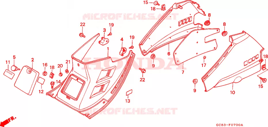 CARENAGES ARRIERE Honda SCOOTER 50 LEAD 1990  NH50MSL