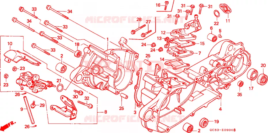 CARTER MOTEUR - POMPE A HUILE Honda SCOOTER 80 LEAD 1993  NH80MDP