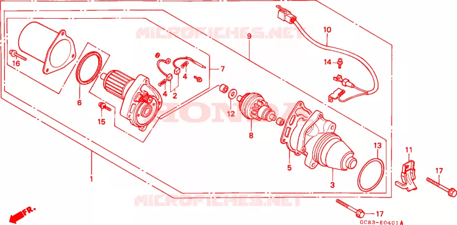 DEMARREUR (NH80MDK/MDP/MSN/MSP) Honda SCOOTER 80 LEAD 1993  NH80MDP