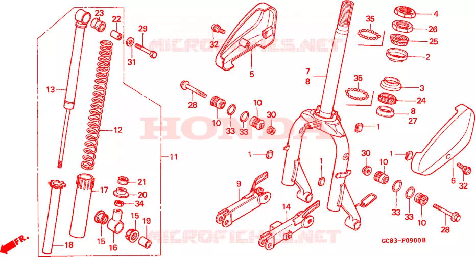 FOURCHE Honda SCOOTER 50 LEAD 1989  NH50MSK