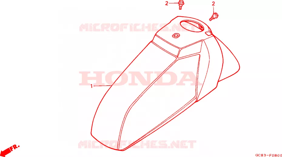 GARDE BOUE AVANT Honda SCOOTER 80 LEAD 1993  NH80MSP