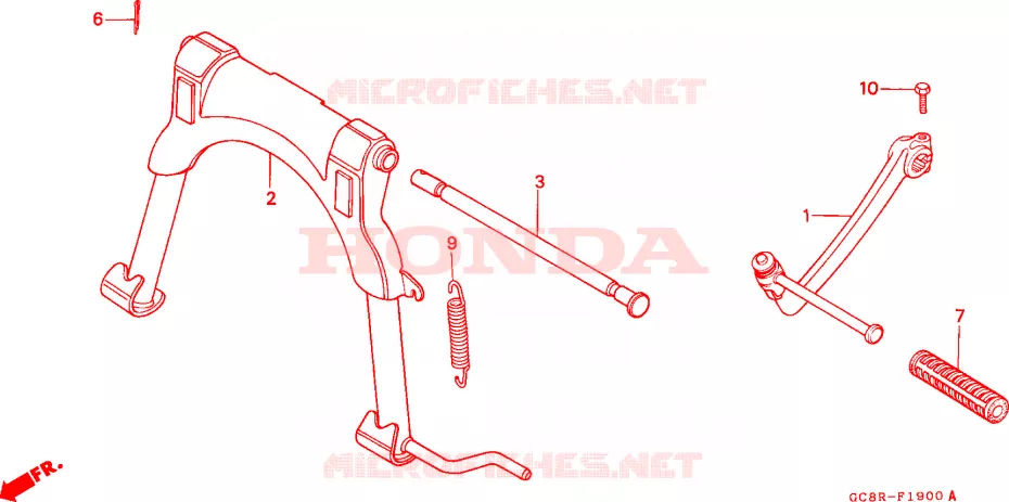 BEQUILLE CENTRALE - PEDALE DE FREIN Honda SCOOTER 80 LEAD 1994  NH80MSR