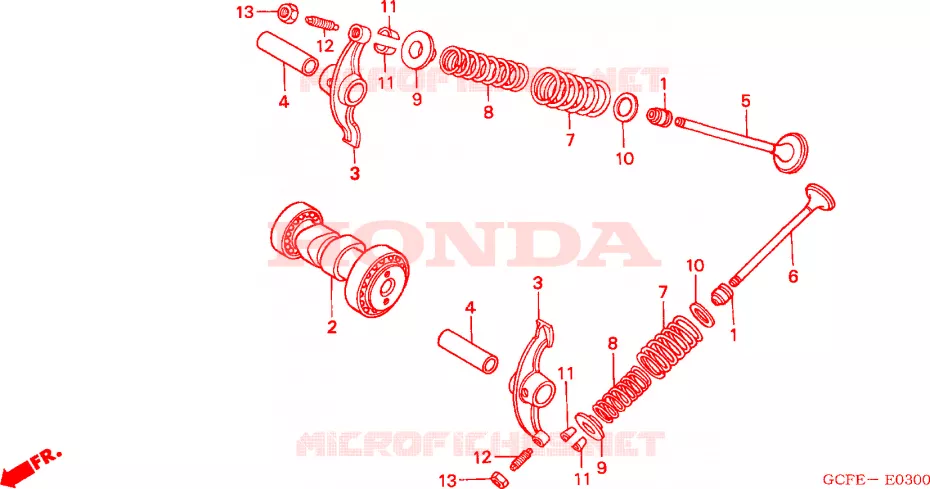 ARBRE A CAMES - SOUPAPE Honda MOTO 70 CRF 2008  CRF70F8