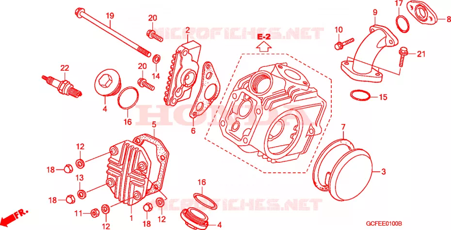 COUVRE CULASSE Honda MOTO 70 CRF 2008  CRF70F8