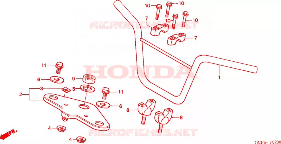 GUIDON - TE DE FOURCHE Honda MOTO 70 CRF 2006  CRF70F6
