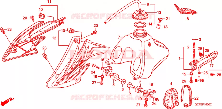 RESERVOIR A CARBURANT Honda MOTO 50 CRF 2011  CRF70FB