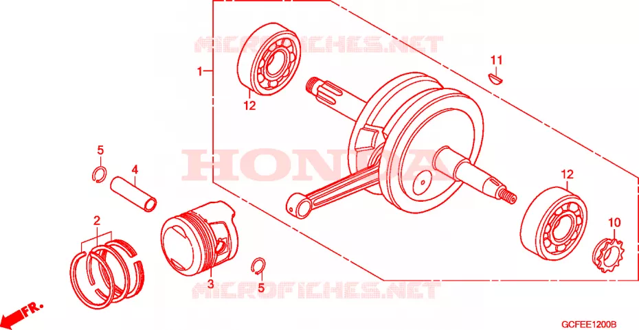 VILEBREQUIN - PISTON Honda MOTO 50 CRF 2011  CRF70FB