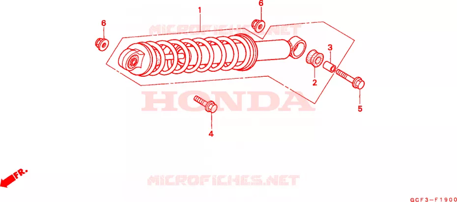 AMORTISSEUR ARRIERE Honda MOTO 70 XR 1999  XR70RX