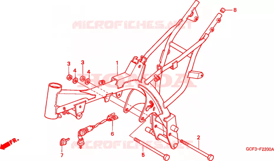 CADRE Honda MOTO 70 XR 1999  XR70RX