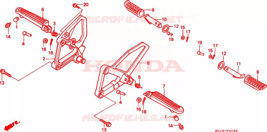 REPOSE PIED Honda MOTO 50 NSR 1998  NSR50RW