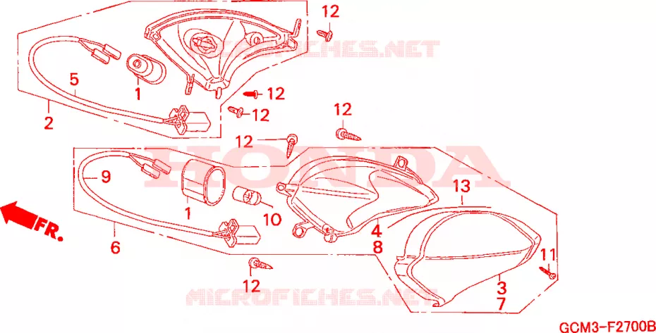 CLIGNOTANT ARRIERE Honda SCOOTER 50 X8R 2000  SZX50SY
