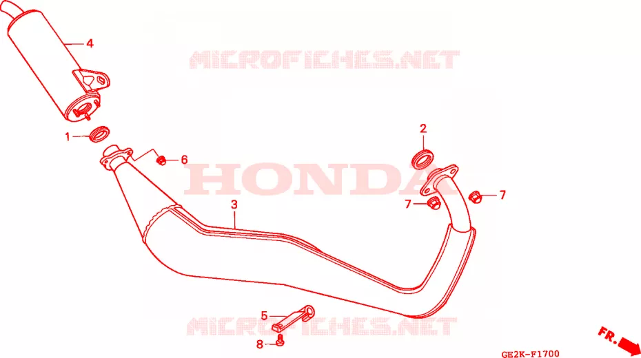 SILENCIEUX D'ECHAPPEMENT Honda MOTO 50 NSR 1993  NSR50SP