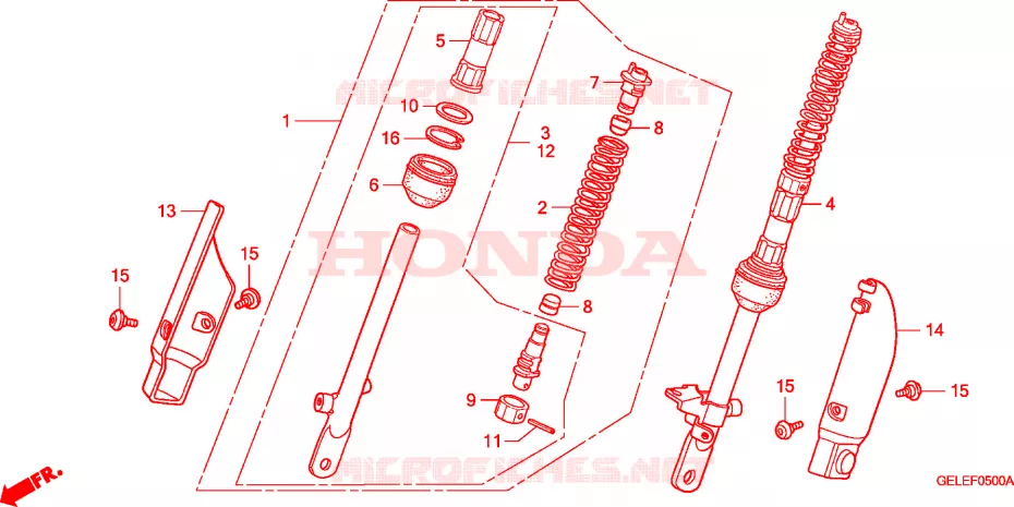 AMORTISSEUR AVANT Honda MOTO 50 CRF 2006  CRF50F6