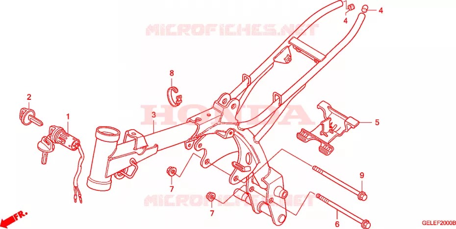 CADRE Honda MOTO 50 CRF 2007  CRF50F6