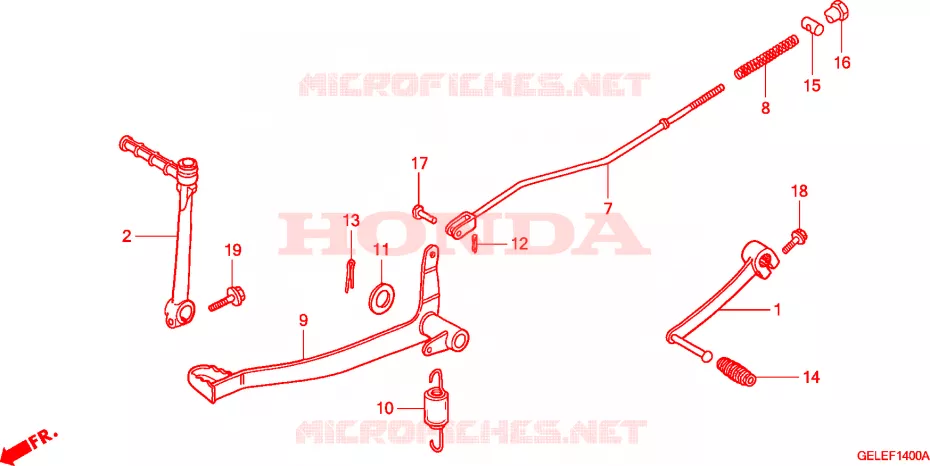 PEDALE DE FREIN - KICK Honda MOTO 50 CRF 2010  CRF50FA