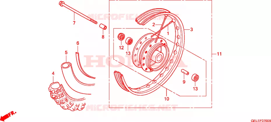 ROUE AVANT Honda MOTO 50 CRF 2011  CRF50FB