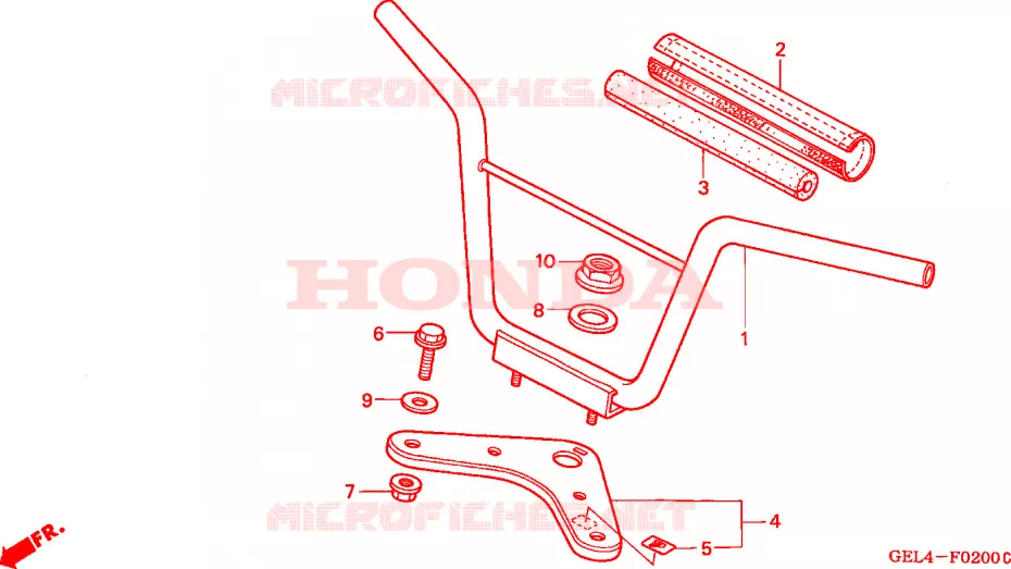 GUIDON - TE DE FOURCHE Honda MOTO 50 XR 2001  XR50R1