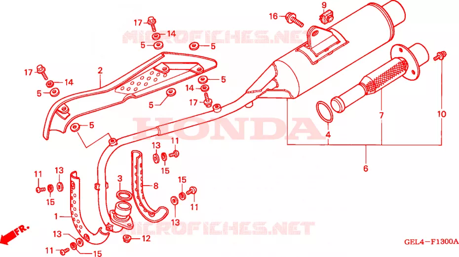 SILENCIEUX D'ECHAPPEMENT Honda MOTO 50 XR 2000  XR50RY
