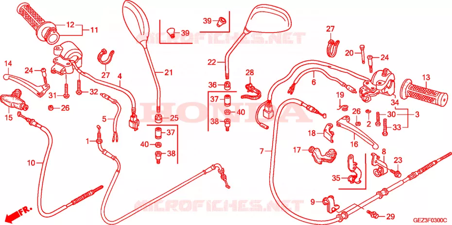 LEVIER DE GUIDON - CABLE - COMMODO Honda SCOOTER 50 ZOOMER 2008  NPS506