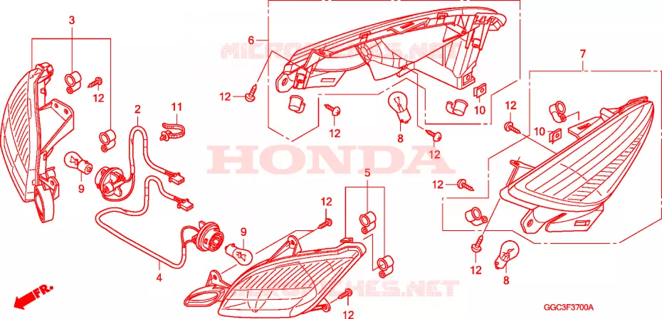 CLIGNOTANT Honda SCOOTER 110 SPACY 2010  SCR1101WHA