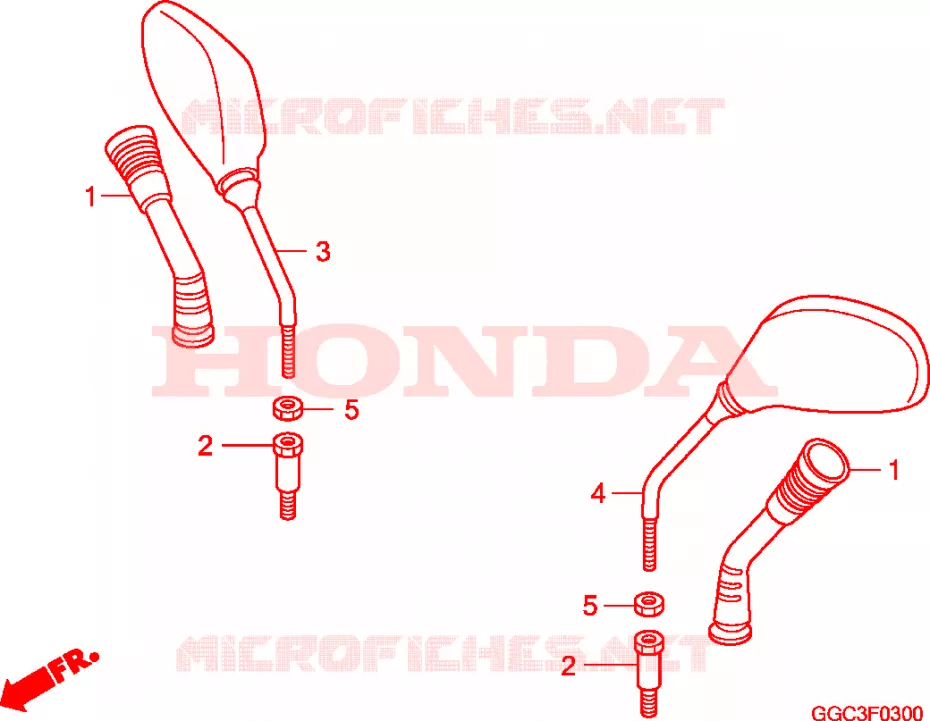 RETROVISEUR Honda SCOOTER 110 SPACY 2011  SCR1104WHA