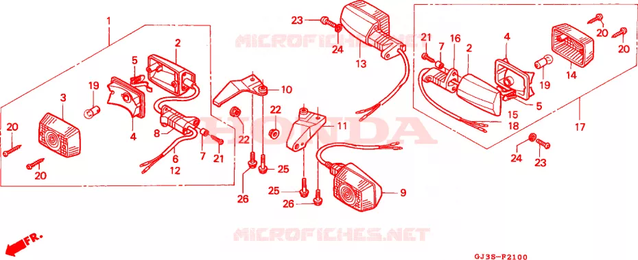 CLIGNOTANT Honda SCOOTER 50 SCOOPY 1994  SH50DP_H