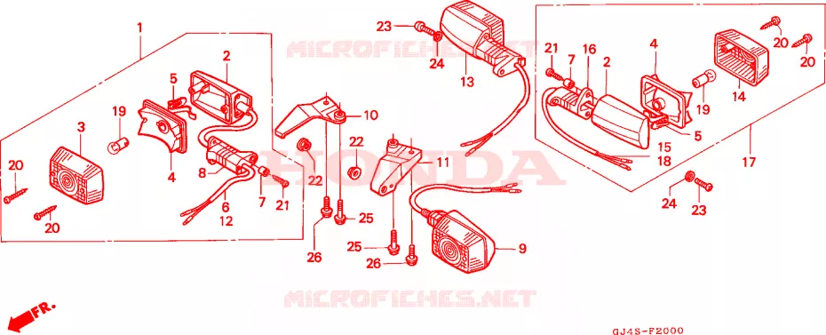 CLIGNOTANT Honda SCOOTER 75 SH 1993  SH75DP