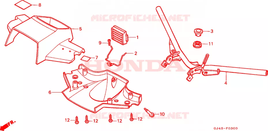 GUIDON - CARENAGE Honda SCOOTER 75 SH 1995  SH75DS