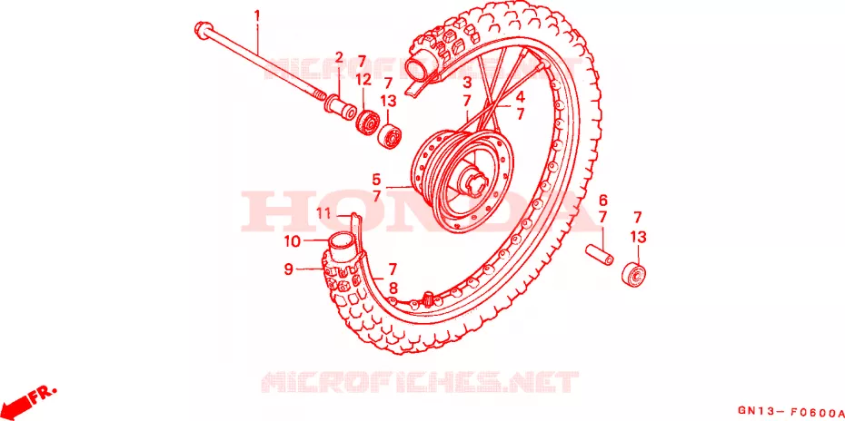 ROUE AVANT Honda MOTO 80 XR 1985  XR80RF