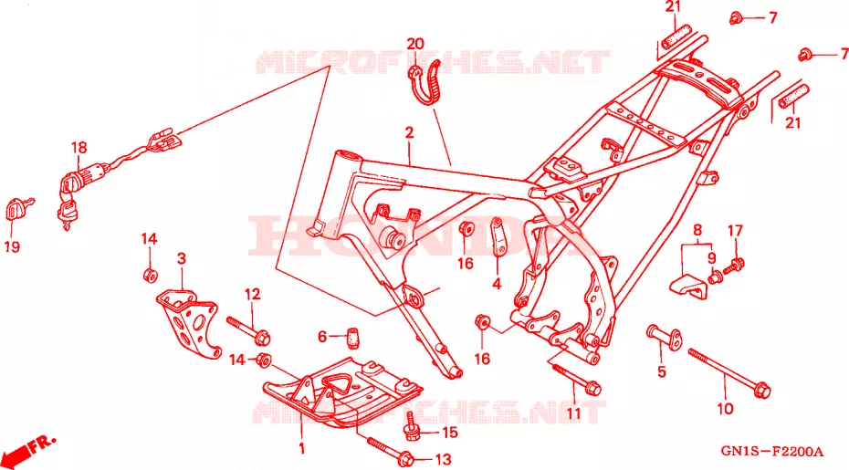 CADRE Honda MOTO 80 XR 2000  XR80RY